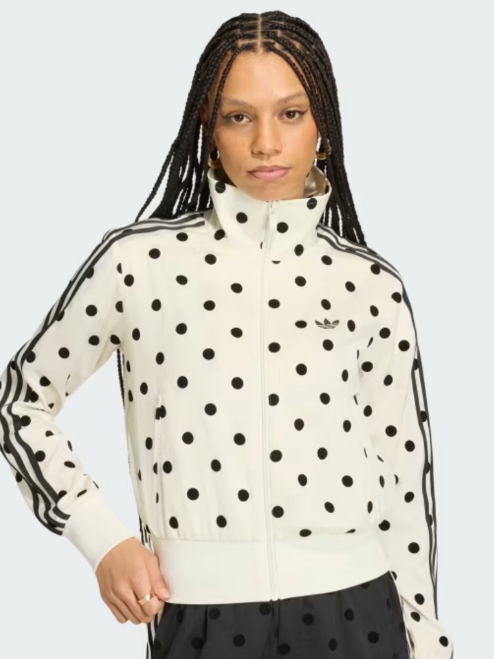 Adidas cream with black polka dot track jacket NWT - Picture 3 of 3